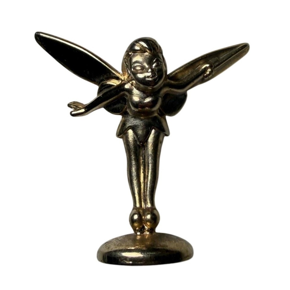 Vintage Disney Tinker Bell Gold Tone Metal Miniature Figurine 1.5 Inch Pixie